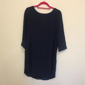 NWT BB Dakota Jazlyn Crepe Shirt Dress Navy Large